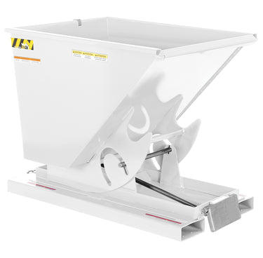 1/2 CuYd 70 Degree Light Duty Self Dumping Hopper w/ Bumper Release - White